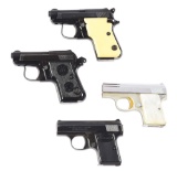 (C) LOT OF FOUR BERETTA AND BROWNING SEMI AUTOMATIC POCKET PISTOLS