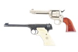 (C) LOT OF 2: CASED COLT FRONTIER SCOUT AND WOODSMAN PISTOLS.