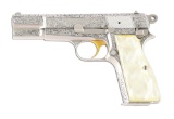 (C) BROWNING HI POWER RENAISSANCE SEMI-AUTOMATIC PISTOL WITH FACTORY SOFT CASE.