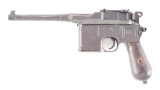 (C) CHINESE MARKED MAUSER C96 BROOMHANDLE SEMI AUTOMATIC PISTOL.
