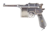 (C) MAUSER C96 BROOMHANDLE SEMI-AUTOMATIC PISTOL, FRENCH GENDARMERIE, WITH STOCK.