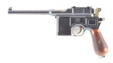 (C) MAUSER SMALL RING C96 BROOMHANDLE SEMI-AUTOMATIC PISTOL WITH SHOULDER STOCK, VL&D MARKED.