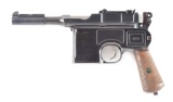 (C) MAUSER C96 POST WAR BOLO SEMI-AUTOMATIC PISTOL WITH STOCK HOLSTER.