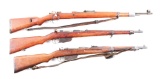 (C) LOT OF 3: BRNO VZ.24 BOLT ACTION AND STEYR M95 STRAIGHT PULL CARBINES.