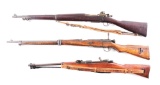 (C) LOT OF 3: REMINGTON 03-A3 WITH TYPE 99 AND CARCANO BOLT ACTION RIFLES
