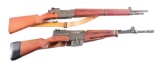 (C) LOT OF 2: MAS MLE 1936 BOLT ACTION AND 1949/56 SEMI AUTOMATIC RIFLES.