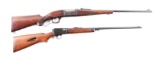 (C) LOT OF 2: SAVAGE 99 LEVER ACTION AND WINCHESTER 63 SEMI-AUTOMATIC RIFLES.