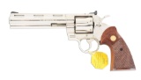 (M) FACTORY NICKEL PLATED COLT PYTHON .357 MAGNUM DOUBLE ACTION REVOLVER WITH BOX.