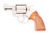(M) NICKEL FINISHED COLT COBRA DOUBLE ACTION REVOLVER WITH BOX.