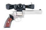 (M) RUGER GP100 .357 MAGNUM DOUBLE ACTION REVOLVER FITTED WITH A LEUPOLD SCOPE.