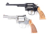 (M) LOT OF 2: SMITH & WESSON MODEL 10-5 & 67-1 DOUBLE ACTION REVOLVERS WITH BOXES.