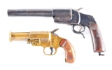 LOT OF 2: GERMAN WORLD WAR I M1894 AND NAVY FLARE PISTOLS.