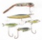 LOT OF 5: EXCEPTIONAL EARLY FOLK ART SALTWATER FISHING LURES FROM MARTHA'S VINEYARD.