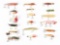 LARGE LOT OF APPROXIMATELY 20 HAND-CARVED FOLK ART TYPE FISHING LURES.
