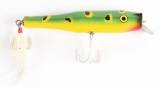 GREEN, RED, AND YELLOW SPOTTED LURE.