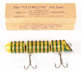 GLOWORM LURE WITH WOODEN BOX.