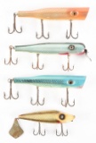 LOT OF 4: EARLY RARE RUSSO FISHING LURES.