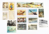 LOT OF VARIOUS EARLY FISHING-THEMED POSTCARDS.