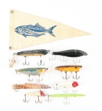 GREAT LOT OF APPROXIMATELY 9 VARIOUS STRIPED BASS FISHING LURES.
