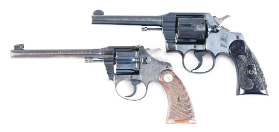 (C) LOT OF 2: COLT ARMY SPECIAL AND POLICE POSITIVE TARGET REVOLVERS.