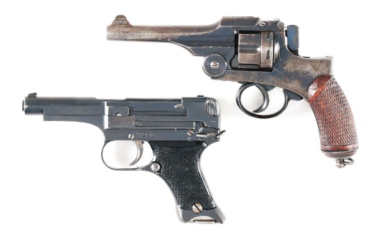 (C) LOT OF 2: JAPANESE TYPE 26 REVOLVER & TYPE 94 SEMI-AUTOMATIC PISTOL WITH HOLSTER.