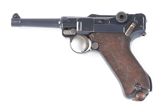 (C) SCARCE DWM MODEL 1914 COMMERCIAL LUGER SEMI-AUTOMATIC PISTOL WITH HOLSTER.