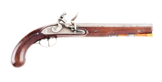 (A) AMERICAN FLINTLOCK DUELING OR TARGET PISTOL BY J. HENRY.