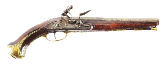 (A) FRENCH FLINTLOCK OFFICER'S PISTOL BY JACQUES TEZENAS.
