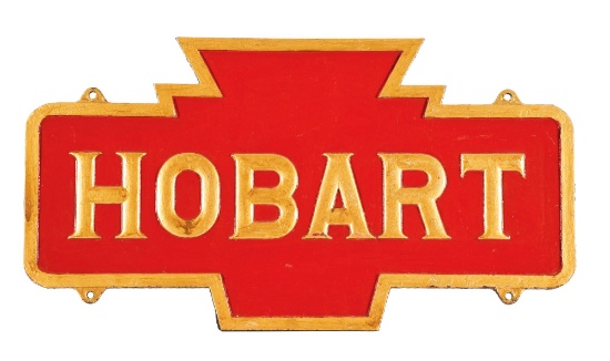 PRR "HOBART" STATION SIGN.