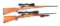 (M) LOT OF 2: RUGER M77 BOLT ACTION RIFLES WITH SCOPES.