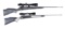 (M) LOT OF 2: WEATHERBY MARK V AND VANGUARD BOLT ACTION RIFLES WITH SCOPES