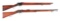 (C) LOT OF 2: GREENER POLICE SHOTGUN AND ENFIELD MARTINI RIFLE.