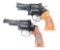 (M) LOT OF 2: SMITH & WESSON MODEL 27-2 AND 19-3 DOUBLE ACTION REVOLVERS.