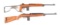 (M) LOT OF 2: IVER JOHNSON AND NATIONAL ORDNANCE M1 CARBINE SEMI AUTOMATIC RIFLES.
