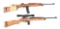(M) LOT OF 2: POST WORLD WAR II M1 CARBINE SEMI AUTOMATIC RIFLES