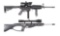 (M) LOT OF 2: ROCK RIVER ARMS LAR-9 AND MITCHELL ARMS BLACK LIGHTNING SEMI AUTOMATIC RIFLES.