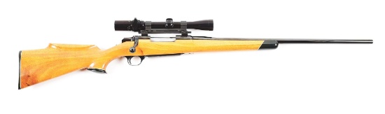 (M) BROWNING BBR BOLT ACTION RIFLE WITH SCOPE AND SILKY OAK STOCK.