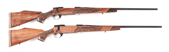 (M) LOT OF 2: WEATHERBY VANGUARD MARK V LAZERMARK .300 WEATHERBY MAGNUM BOLT ACTION RIFLES.