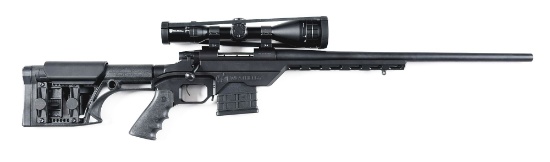 (M) WEATHERBY VANGUARD BOLT ACTION RIFLE IN MDT CHASSIS WITH SCOPE