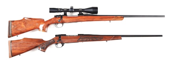 (M) LOT OF 2: INTERARMS MARK X AND WEATHERBY VANGUARD LAZERGUARD BOLT ACTION RIFLES.