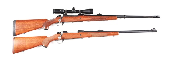 (M) LOT OF 2: RUGER M77 HAWKEYE BOLT ACTION RIFLES