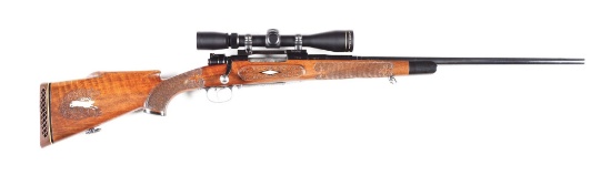 (C) FN MAUSER SPORTER WITH CARVED AND INLAID STOCK AND SCOPE