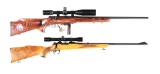 (M) LOT OF 2: SAVAGE MODEL 25 AND BSA HUNTER BOLT ACTION RIFLES WITH SCOPES.