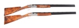 (M) CASE PAIR P. BERETTA JUBILEE 20 BORE SHOTGUNS.