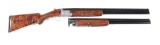 (C) BROWNING DIANA GRADE 12 BORE 2 BARREL SUPERPOSED SHOTGUN WITH CASE.