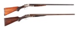 (C) LOT OF 2: LC SMITH AND LEFEVER SIDE BY SIDE SHOTGUNS.