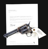 (M) COLT ENGRAVING SAMPLER FRONTIER SIX SHOOTER SINGLE ACTION ARMY REVOLVER WITH FACTORY ARCHIVAL LE
