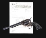 (M) COLT SINGLE ACTION ARMY ENGRAVED BY HOWARD DOVE WITH COLT ARCHIVAL LETTER DOCUMENTING THIS IS TH
