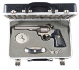 (M) ELECTROLESS NICKEL COLT TROOPER MK III .357 MAGNUM DOUBLE ACTION REVOLVER WITH COLT HARD CASE, B