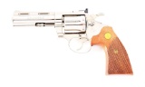 (M) FINE NICKEL FINISHED COLT DIAMONDBACK DOUBLE ACTION REVOVLER WITH BOX.